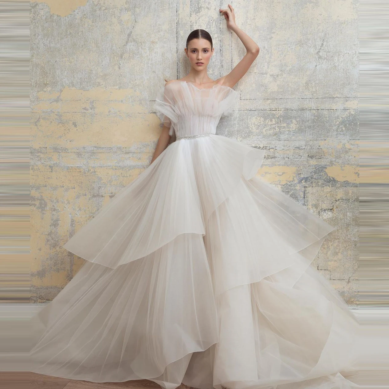 

Вечерние платья без бретелек, белое платье с многослойными оборками, длинное женское платье, элегантные платья для женщин, свадебное платье...