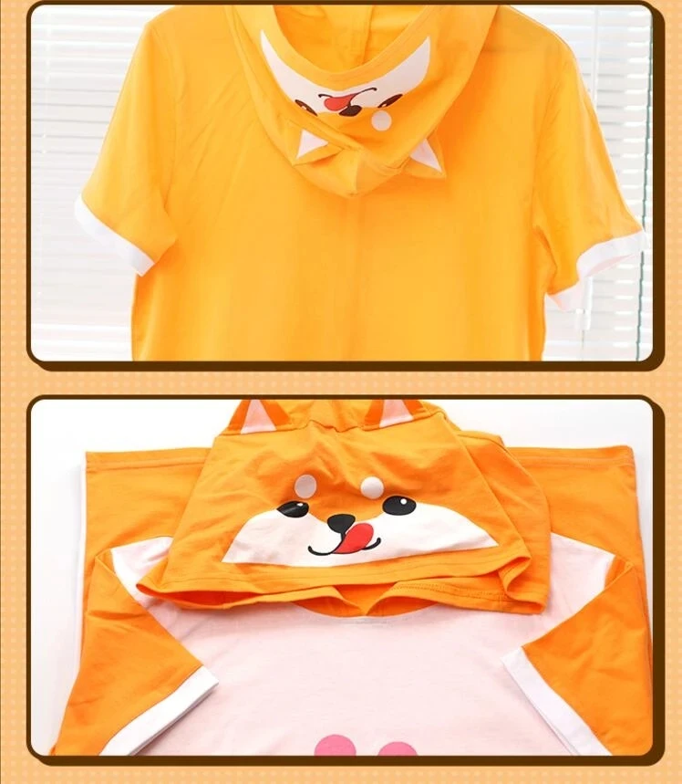Аниме короткий комбинезон Kawaii Shiba Inu пижамы взрослые комбинезоны Kigurumi Corgi с