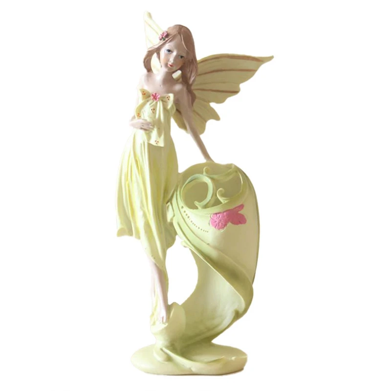 

Angel Girl Modern Simple Bedroom Living Room Ornaments Flower Fairy Resin Ornaments Crafts A