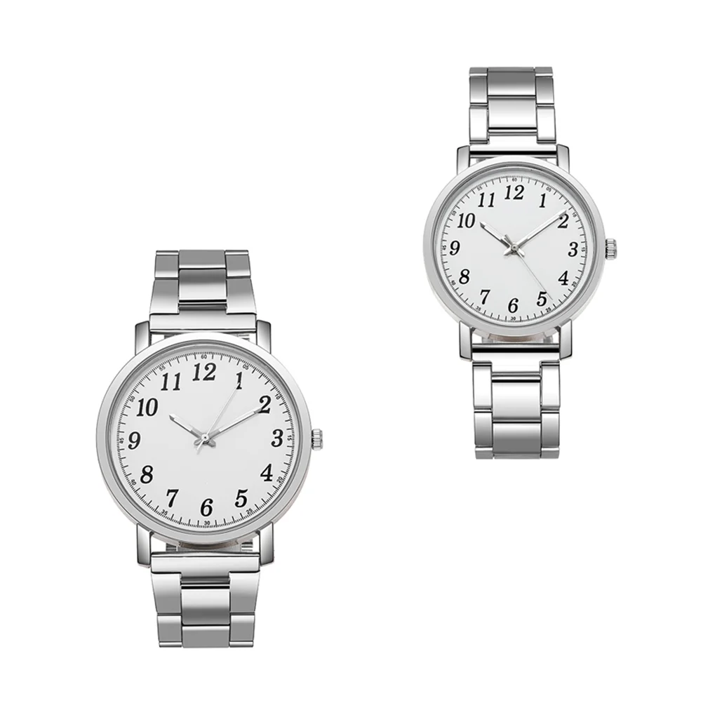 

Wristwatches Male Female Watches, Stainless Steel Band Watches Couple Pair Watch Lovers Creative Watch for Men and, 2