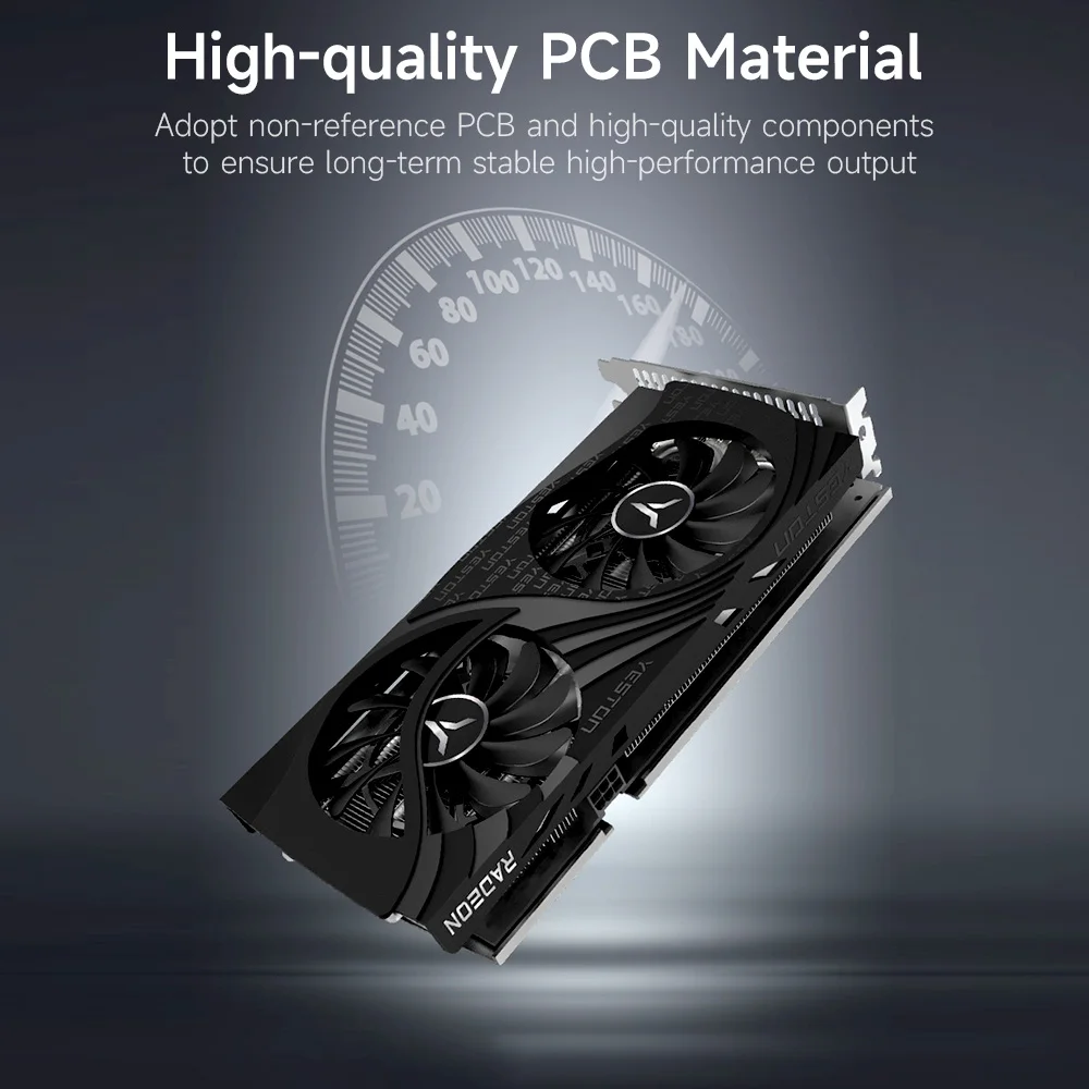 Игровая видеокарта Yeston RX6500XT-4G D6 GAEA 4G/64 бит/GDDR6 Memory 2 большой размер Охлаждающие