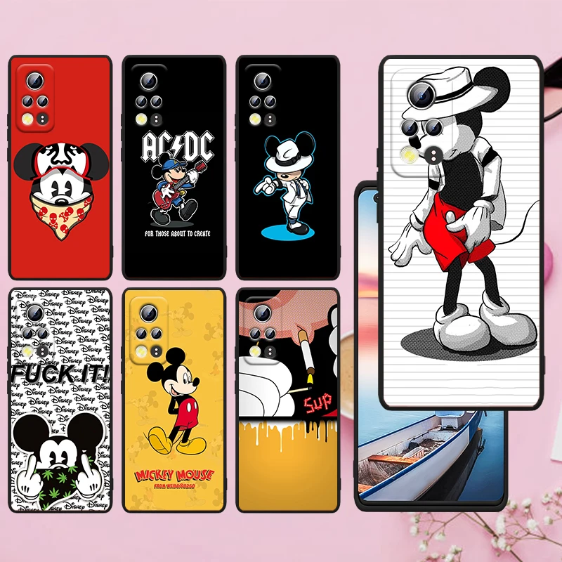 

Mickey Mouse Music Dance Phone Case For Huawei Honor X30 X20 X8 X7 60 50 SE Pro 10X 10i 10 Lite 9A 9C RU 9X 8X 8A Black Soft