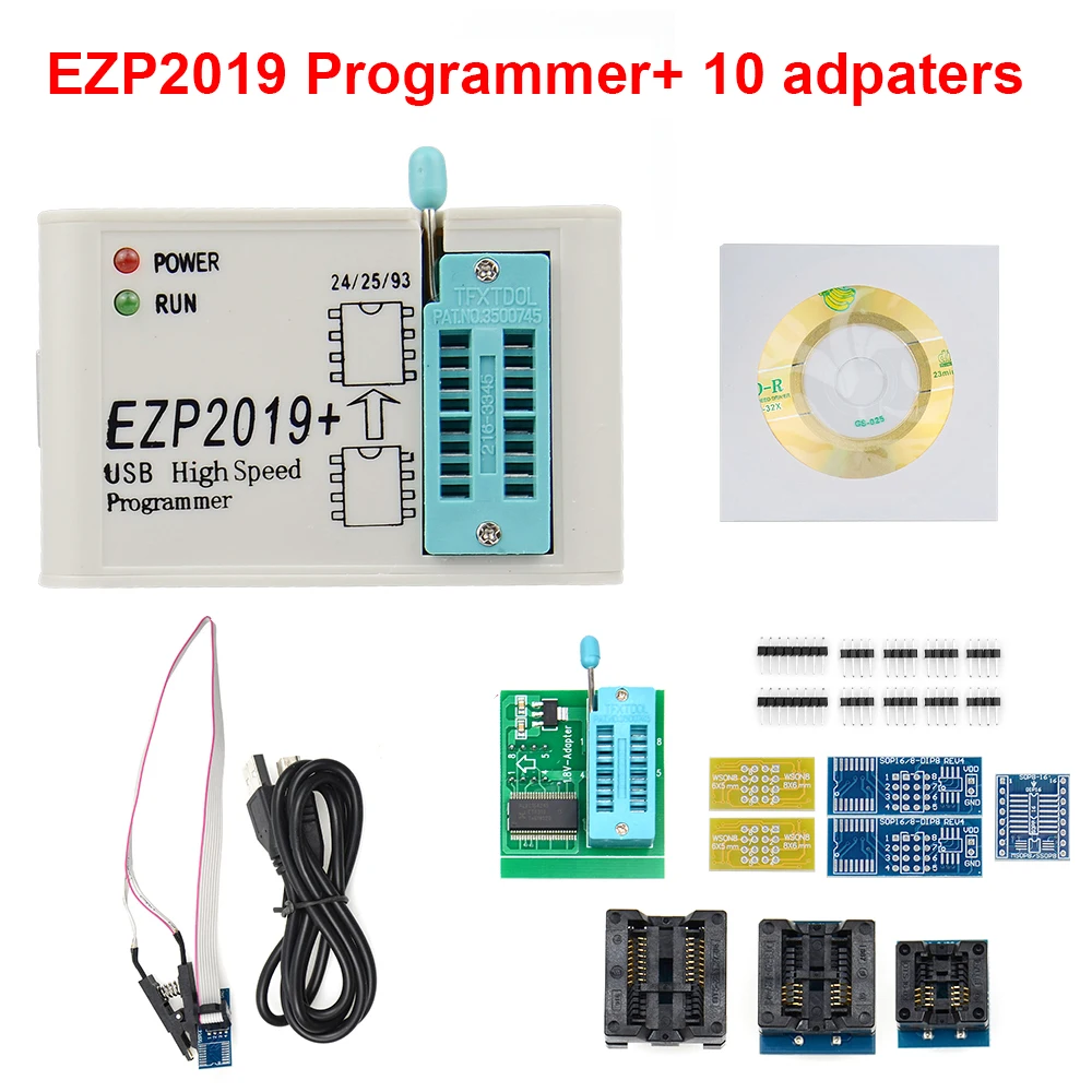 

Ezp 2019 поддерживает WIN7 и 8 64bit Новый EZP2019 высокоскоростной USB SPI программатор 24 25 93 EEPROM 25 flash bios Чип EZP2019 12 адаптер