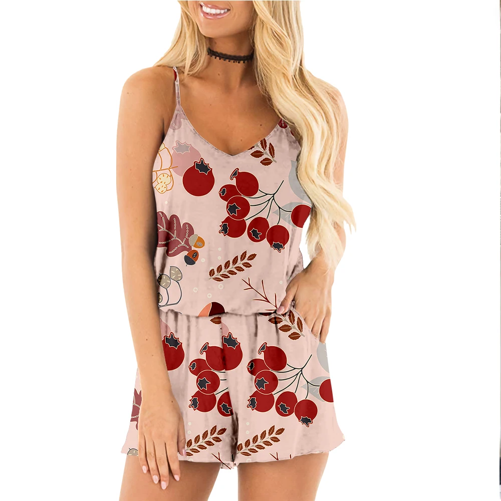 

Платье женское с V-образным вырезом, модное мини-платье на бретельках, с принтом кленовых листьев, модный сарафан оверсайз без рукавов, на ле...