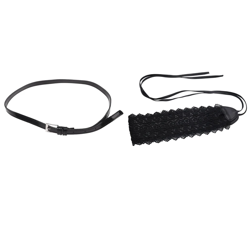 

Hot Kf-Lady Thin PU Leather Belt Dress Belt With Women Lace Waist Belt Soft Faux Leather Boho Band Corset Fashion For Dresses