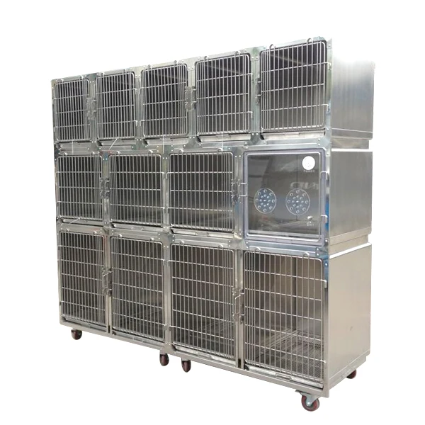 

Veterinary Stainless Steel Dogs Cats Oxygen Cage Pet Cages Animal Cages
