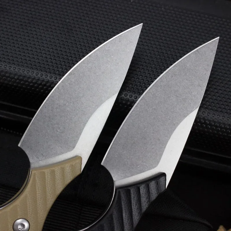 ]14C28N Стальной острый маленький нож с фиксированным лезвием G10 Льняная удобная