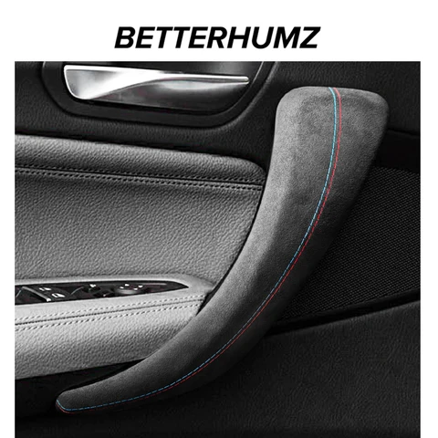 Обертка из алькантары для BMW F20 серии 1, внутренняя дверь автомобиля, ручка, полоса, подлокотник, панель, накладки, аксессуары для тюнинга