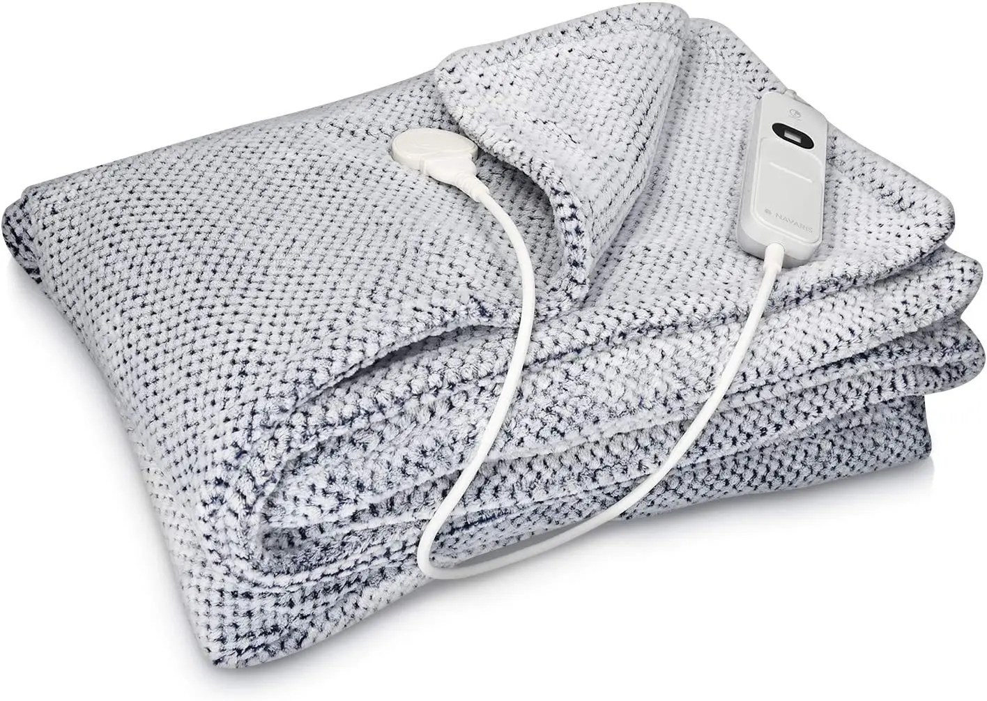 

Electric blanket with thermostat-quilt washable XXL 180x130 cm-thermal blanket with thermostat 3 stages-blue and gray