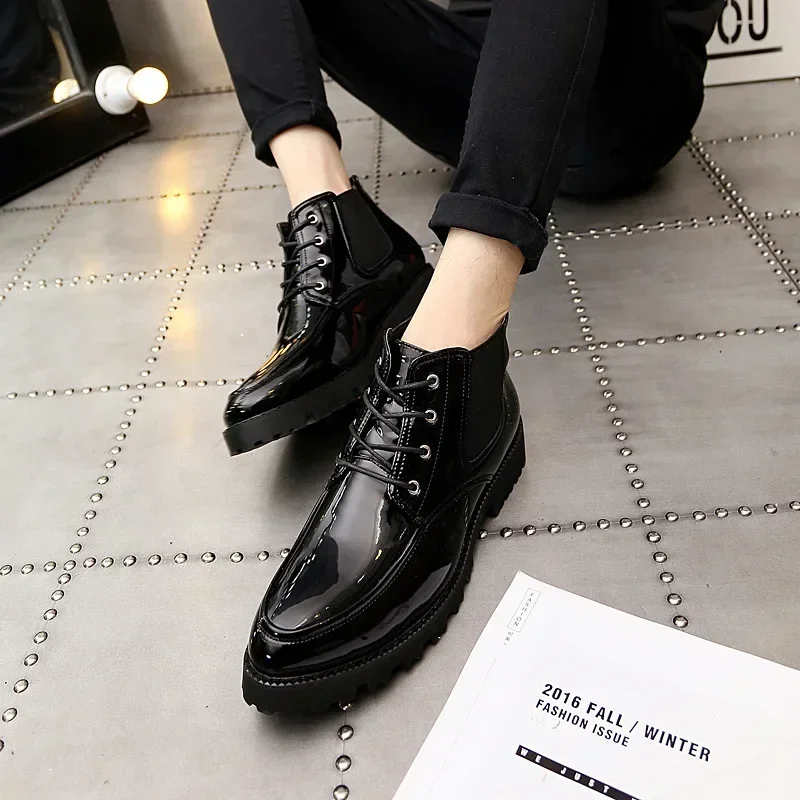 Кожаные мужские классические туфли в британском стиле в Корейском стиле, повседневные офисные туфли дерби (art.: 3920c6959ccaf) - 3920c6959ccaf