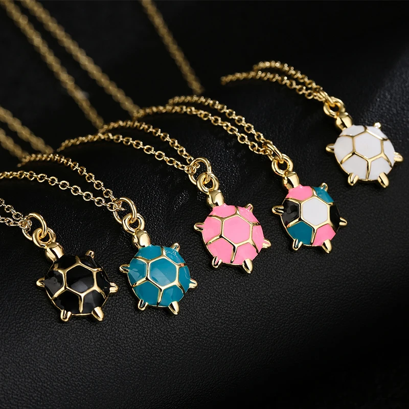 

Bohemia Enamel Color Turtle Pendant Necklace for Women Vintage18K Gold Plated Choker Necklace Clavicle Chains Jewelry Gifts