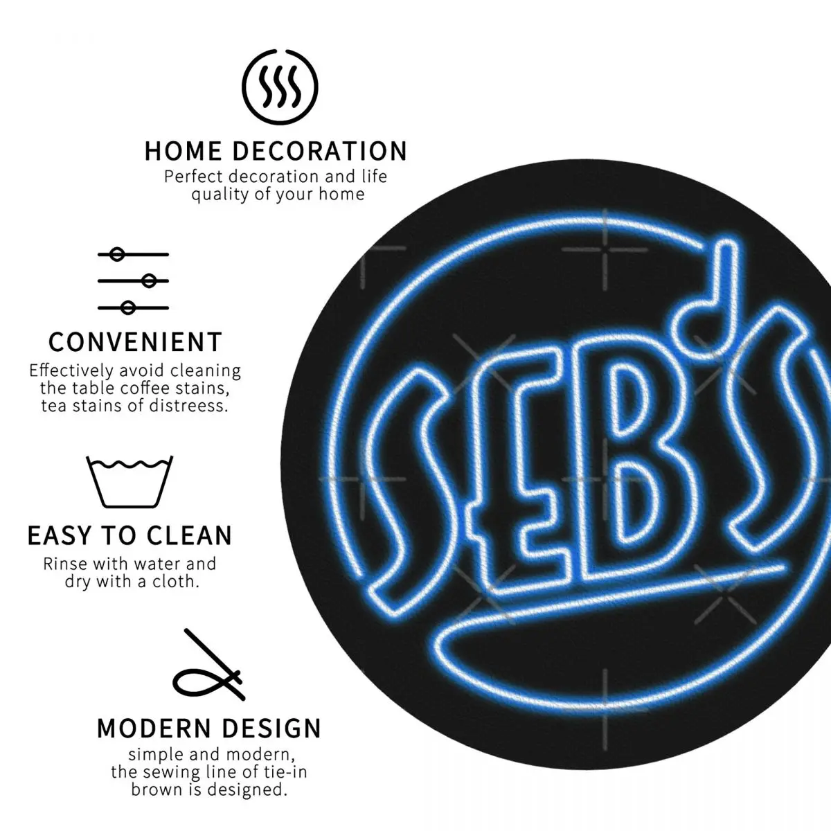 Seb S - La Land Кожаные подставки для кухонного бара (4 шт. в упаковке)