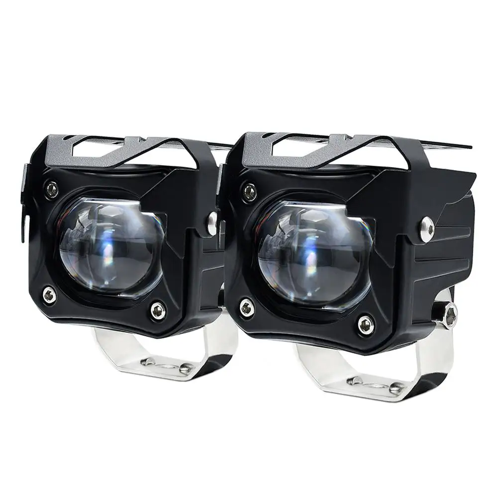 

1 Pair Motorcycle Spotlight Driving Lights Led Work Light Square Headlight 12000lm 6000k/3000k High-low Beam Work Lamp Modified