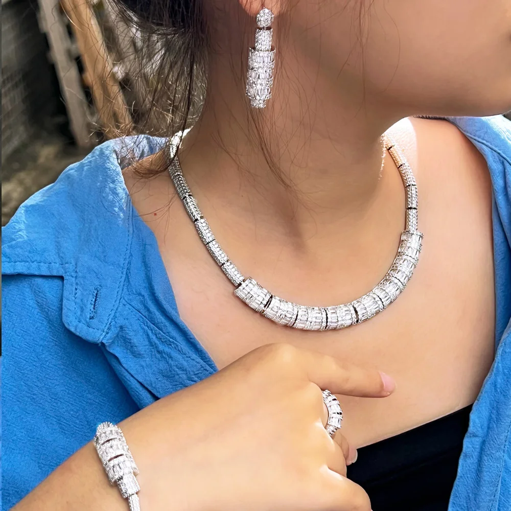 Ожерелье-чокер с фианитом женское кольцо и браслет