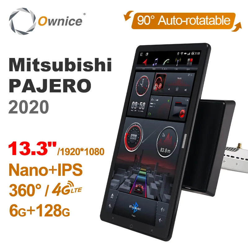 

Auto Rotatable 1920*1080 13.3" Ownice Android 10.0 Car Multimedia for Mitsubishi PAJERO 2020 Car Auto Radio 1din Audio Video