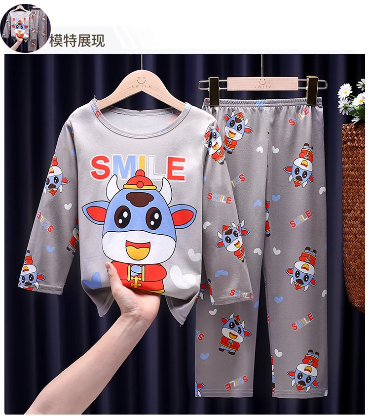 

3-12 Year Wear BIG Girl Spring Autumn Long Sleeve Cute Pajamas Sets Soft Girl Sleepwear Set Kid Home Wear Student Girl Gifts