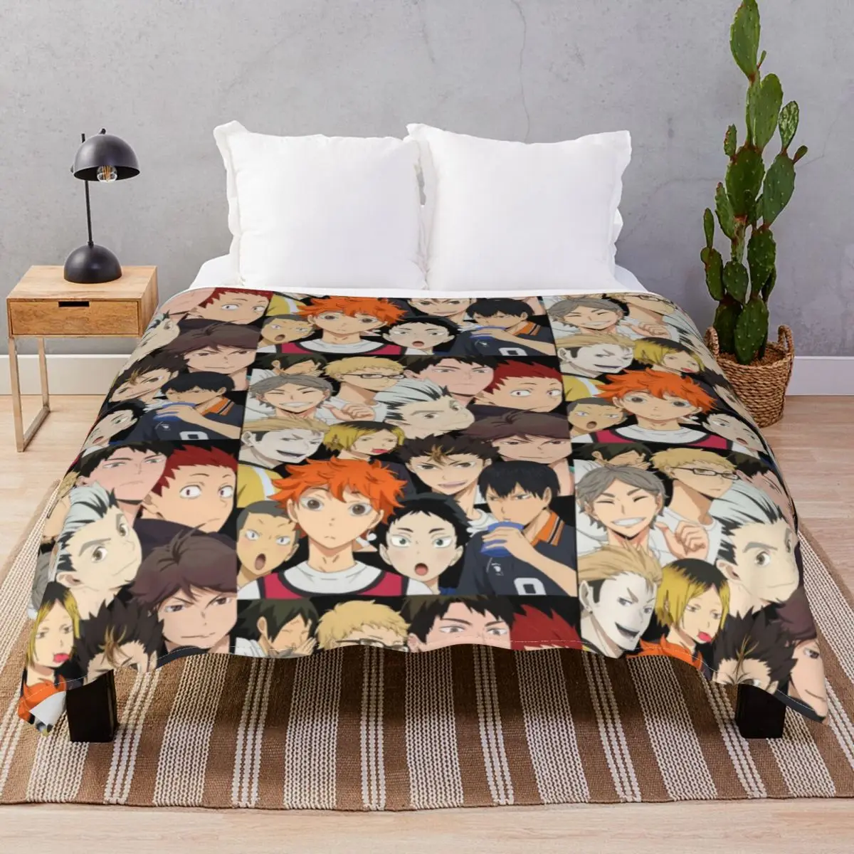 Haikyuu Blanket Fleece Spring Autumn Multifunction Throw Blankets for Bedding Home Couch Camp Office