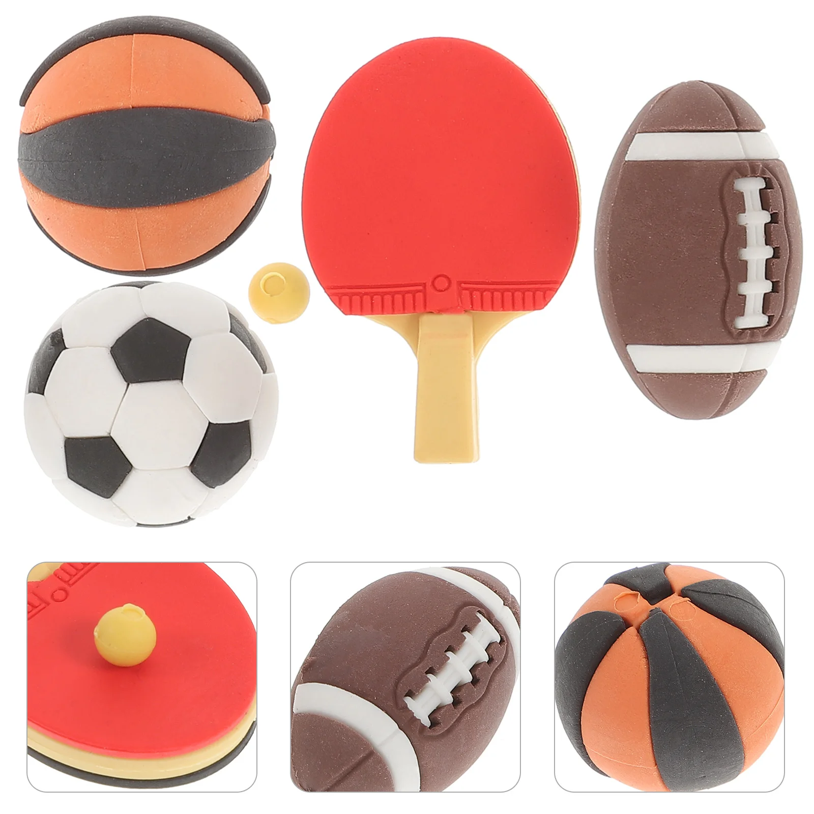 

4 Pcs Simulation Ball Model Exercise Accessories Classroom Rewards Sporting Goods Kids Pretend Toys Rubber Kids Memory Game Baby