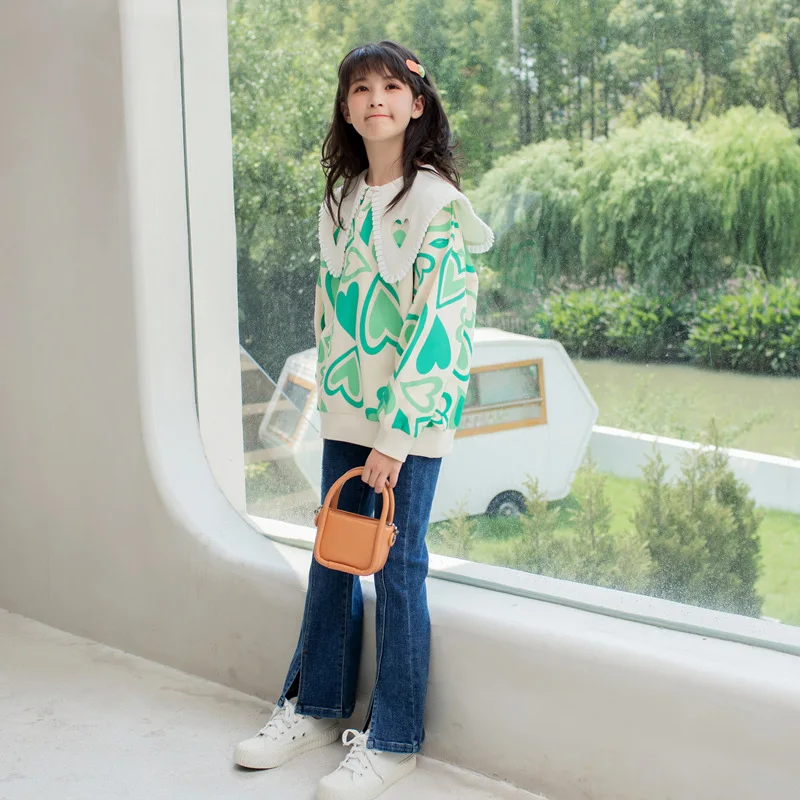 

Свитшот с длинным рукавом для девочек 8-10 лет, новинка 2022, топы с розовым принтом, одежда для девочек-подростков на весну и осень