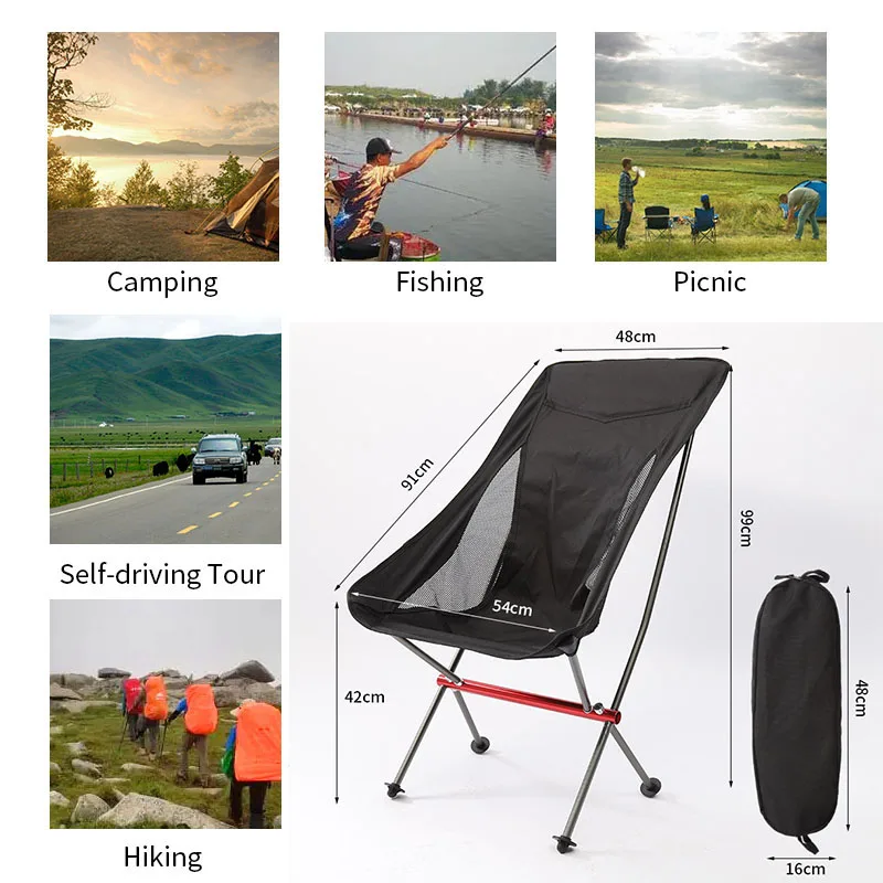 

Outdoor Moon Chair Portable Folding Camping Chair Collapsible Foot Stool For Hiking Picnic Fishing Chairs Seat Tools