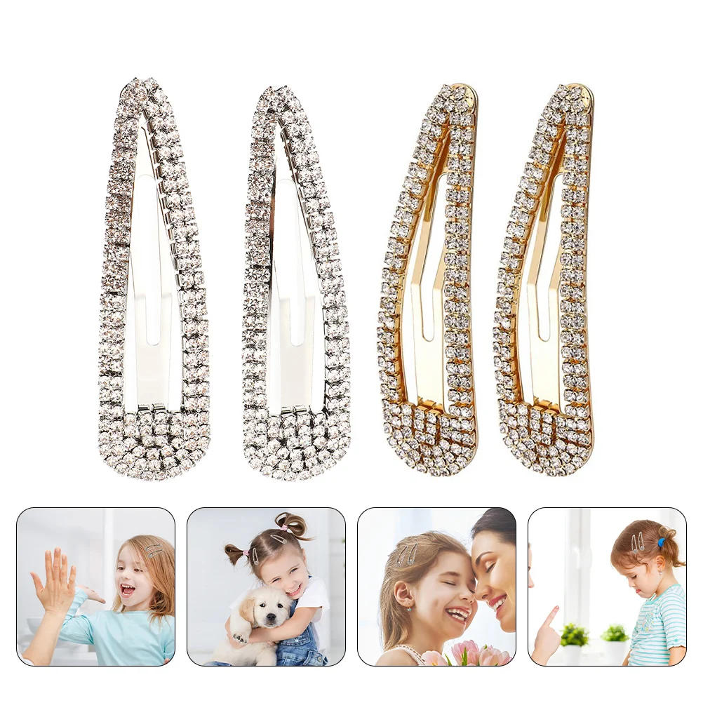 

Rhinestone Bb Clip Hair Decoration Side Clamp Snap Barrettes Clips Glitter Bride Headpieces Wedding