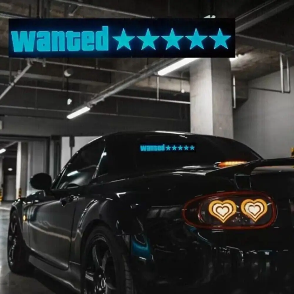 

Windshield Electric LED Wanted Car Window Sticker Auto Moto Safety Sign Decals Decoration Fashion LED Lights for Vehicle Sticker