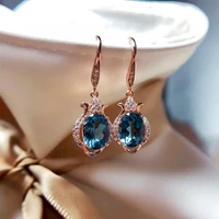 2022 delicate dangle earrings women for engagement wedding silver colorrose gold color ear ring luxury fashion female jewelry