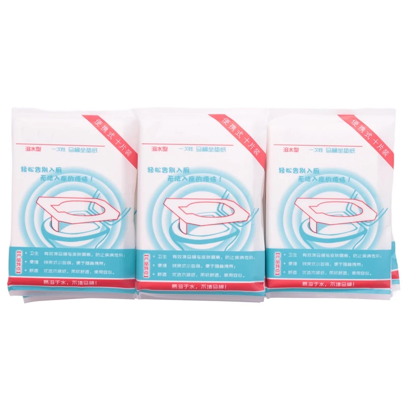 

100Pcs/Pack Disposable Toilet Seat Cover Mat Waterproof Toilet Paper Pad For Travel/Camping Bathroom Accessiories