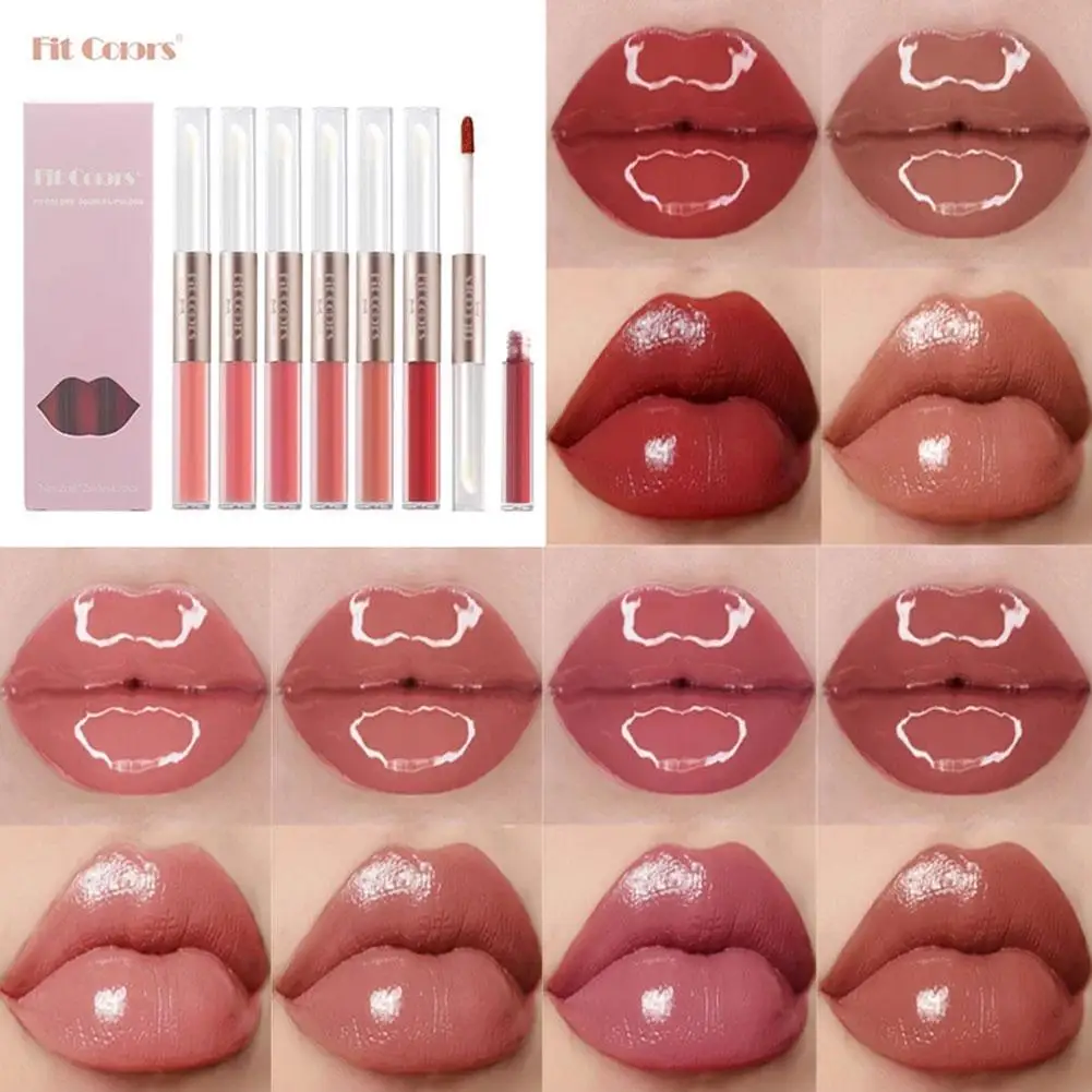 

Double-ended Lip Gloss Moisturizer Lip Plumper Long Lasting Waterproof Liquid Lipstick Plump Lip Gloss Tint Clear Lip Makeup Too