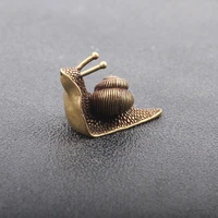 retro solid pure brass snail figurines miniature simulation animal desk ornament table tea pets antique copper crafts home decor