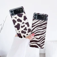 for samsung galaxy z flip 4 3 case animal pattern painted transparent shockproof hard back cover for samsung z flip4 zflip3 case