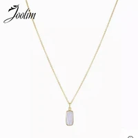 joolim jewelry pvd gold finish waterproof simple pink shell net red circle clavicle chain necklace stainless steel