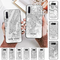 fhnblj london country sketch city map phone case for samsung note 5 7 8 9 10 20 pro plus lite ultra a21 12 72