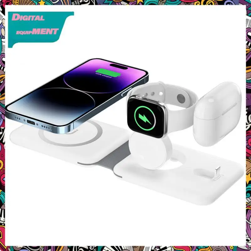 

Magnetic Folding Fast Charging Dock Station Wireless Charging Portable Desktop Stand Three-in-one For Apple Watch Airpods