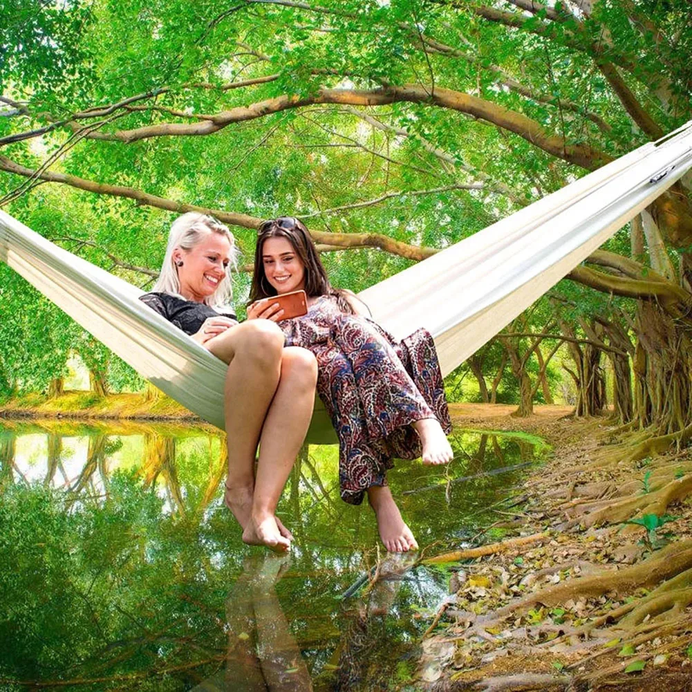 

2022 Swing-Bed Hammock Hanging Chair canvas Fabric Patio Single Double-Hammock Travel Outdoor Camping Hiking Garden Furniture