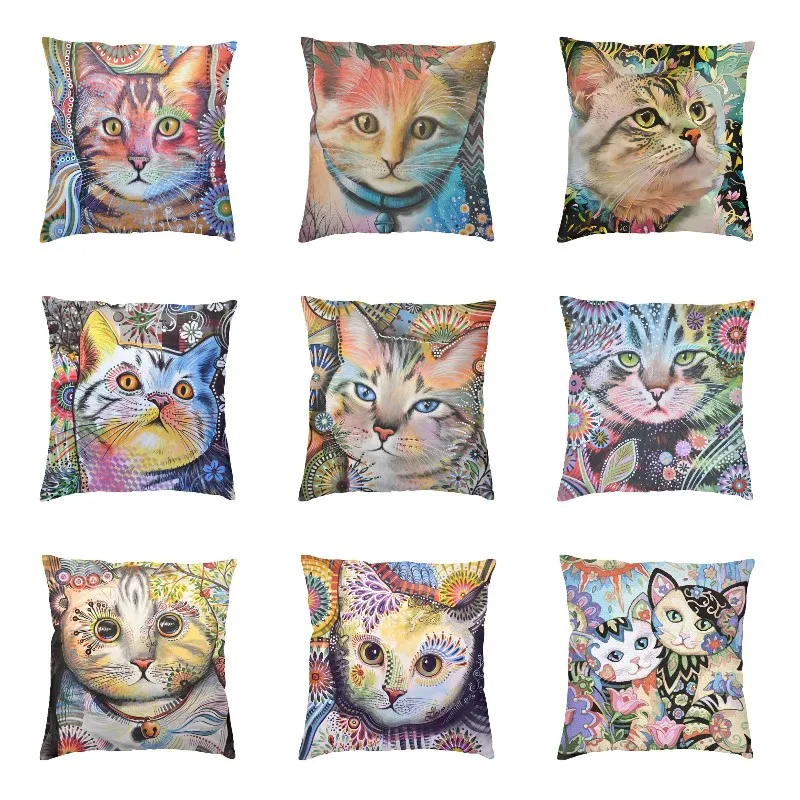 

Абстрактная Современная наволочка с изображением кошки, домашний декор, Наволочка на стул с изображением котенка