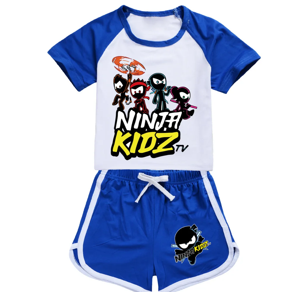 Детские спортивные костюмы NINJA KIDZ летняя футболка для маленьких девочек +