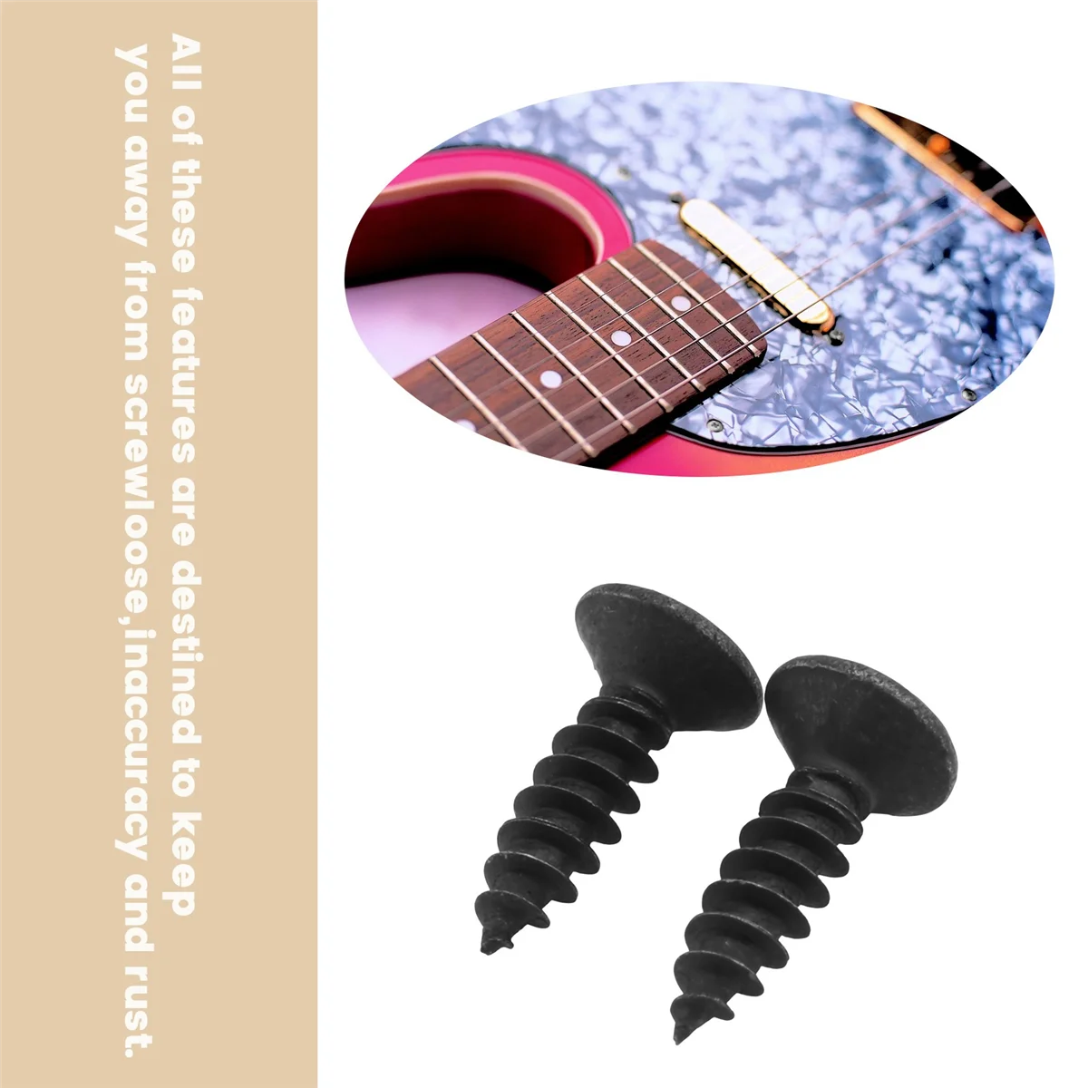 100 шт. винты для накладки гитары и бас-гитары Strat &amp Tele черные