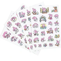 cartoon melody childrens handbook stickers cute little white rabbit expression phone stickers waterproof transparent pvc sticke