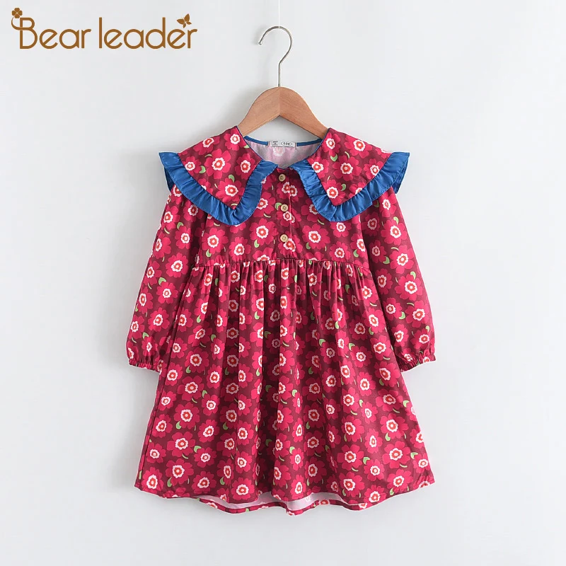 Bear Leader/Модные осенние платья для девочек Новые весенние детские принцессы с