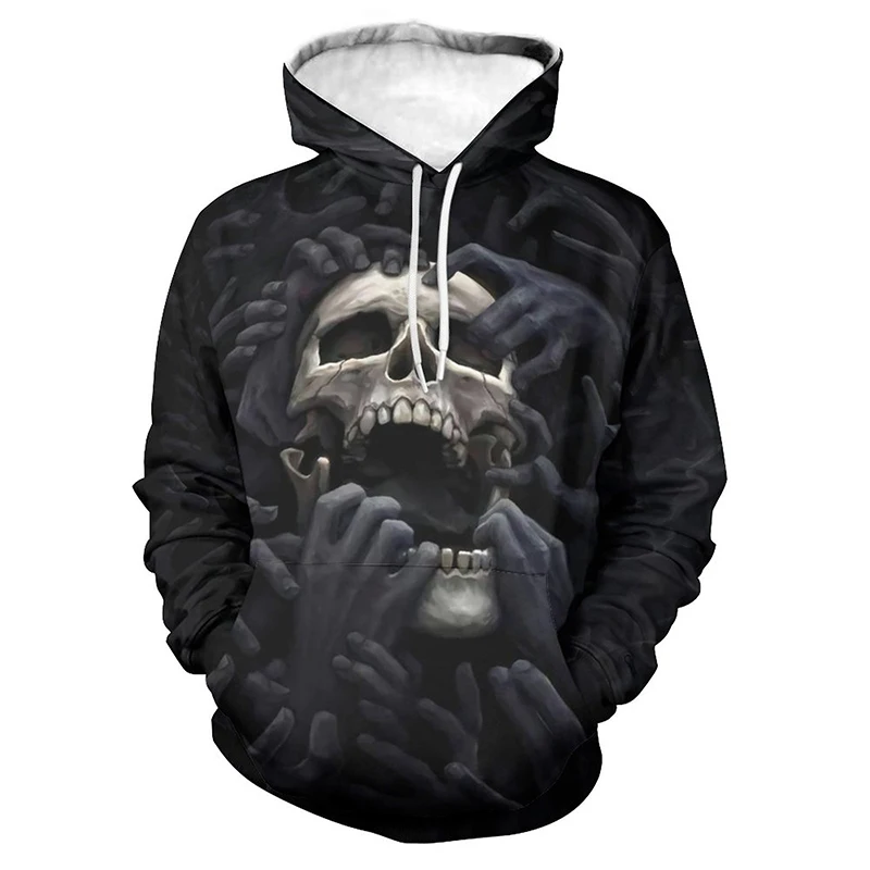 

2022 New Casual Hoodies Goth Skull 3D Printed Pullover Men Women Children Horror Swearshirts Harajuku Fashion Streetwear