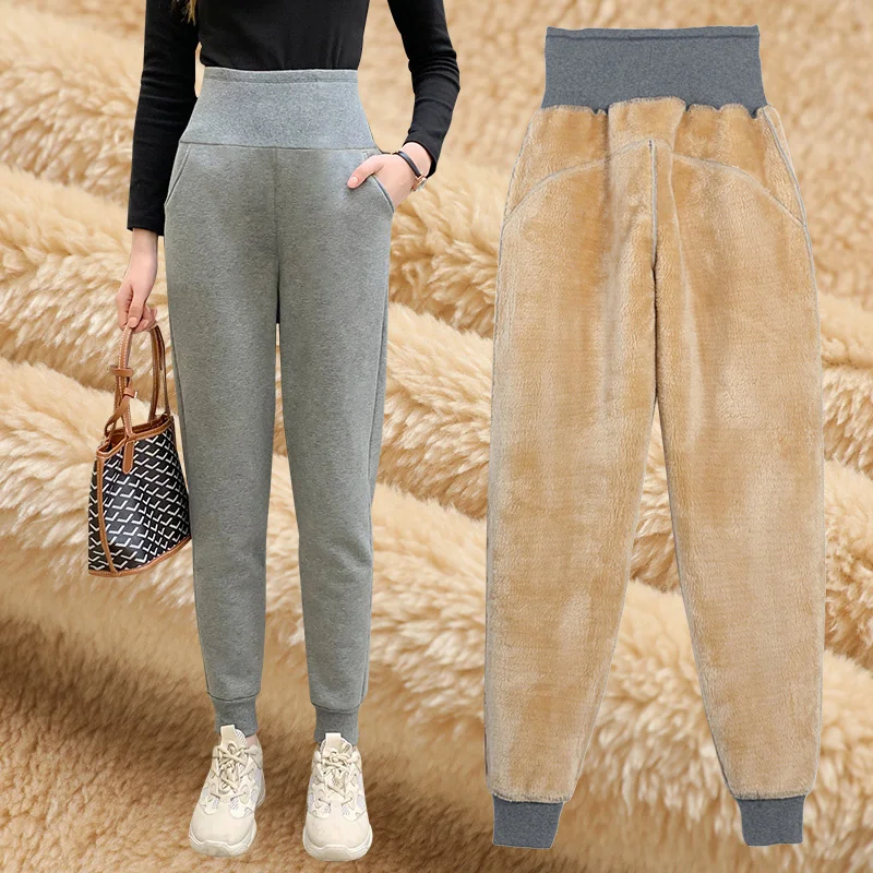 Harem Pants Women Korean Style Casual Loose Sweatpants Thick Warm Winter Velvet Female Trousers High Waist Cashmere Joggers