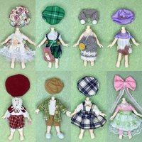 18 bjd doll clothes 16 17cm toys accessorie ob11 doll fashion dress up with hat clothes for girl princess dress %d0%ba%d1%83%d0%ba%d0%bb%d0%b0 toys gift