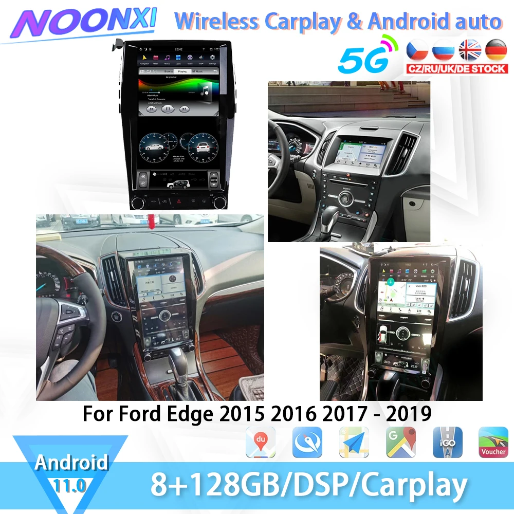 

Автомобильный мультимедийный плеер 128G для Ford Edge 2015-2019 Android11.0, GPS-навигация, DVD, 2 DIn, аудио, радио, стерео, DSP, Carplay, головное устройство