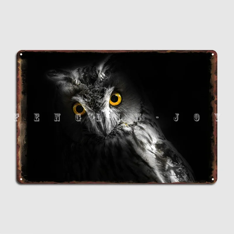 

Grey Owl Metal Sign Plaques Bar Cave Wall Cave Designing Tin Sign Poster