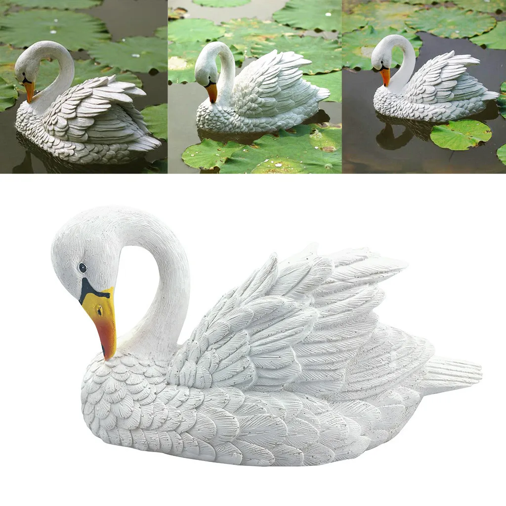 

Gardening For Landscape Simulation Decoy Floating Swan Decoration Resin White Decoration & Hangs