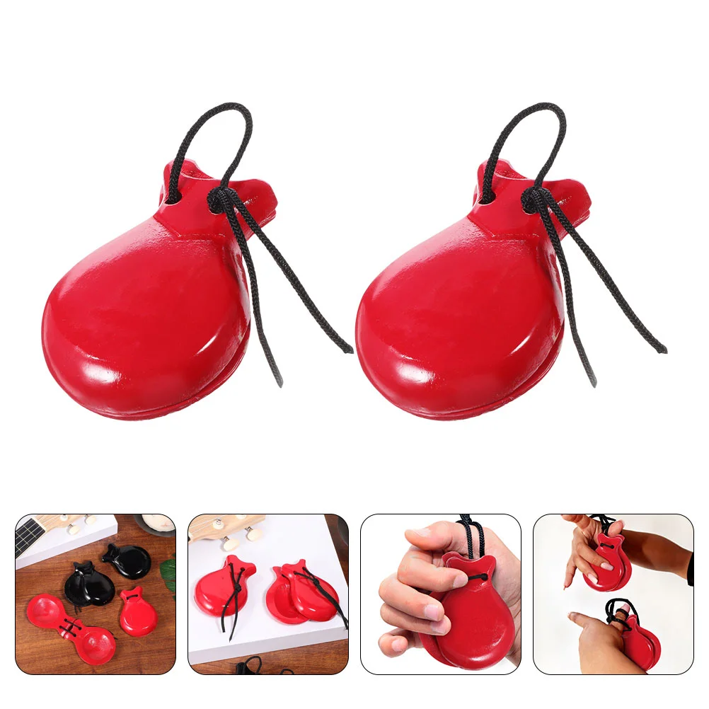 

2pcs Wooden Castanets Percussion Instrument Percussion Castanets Musical Instruments