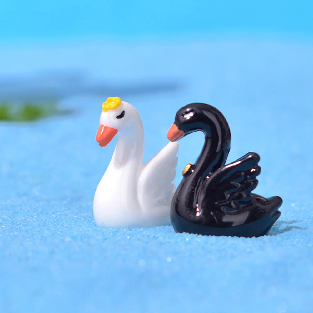 

Wildlife Figurines Mini House Decors Swan Model Animals Figure Tiny Figures Family Garden Statue Ornament Home