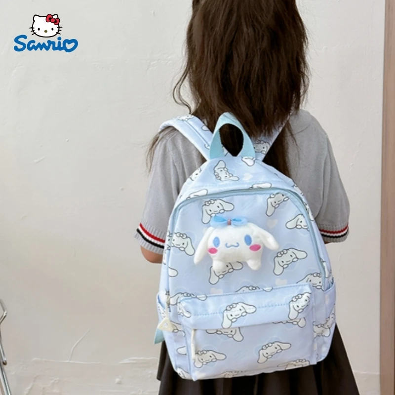 

Рюкзак Sanrio Cinnamoroll из ткани «Хелло Китти», детская школьная сумка из ткани Оксфорд с мультяшным принтом, милые аксессуары