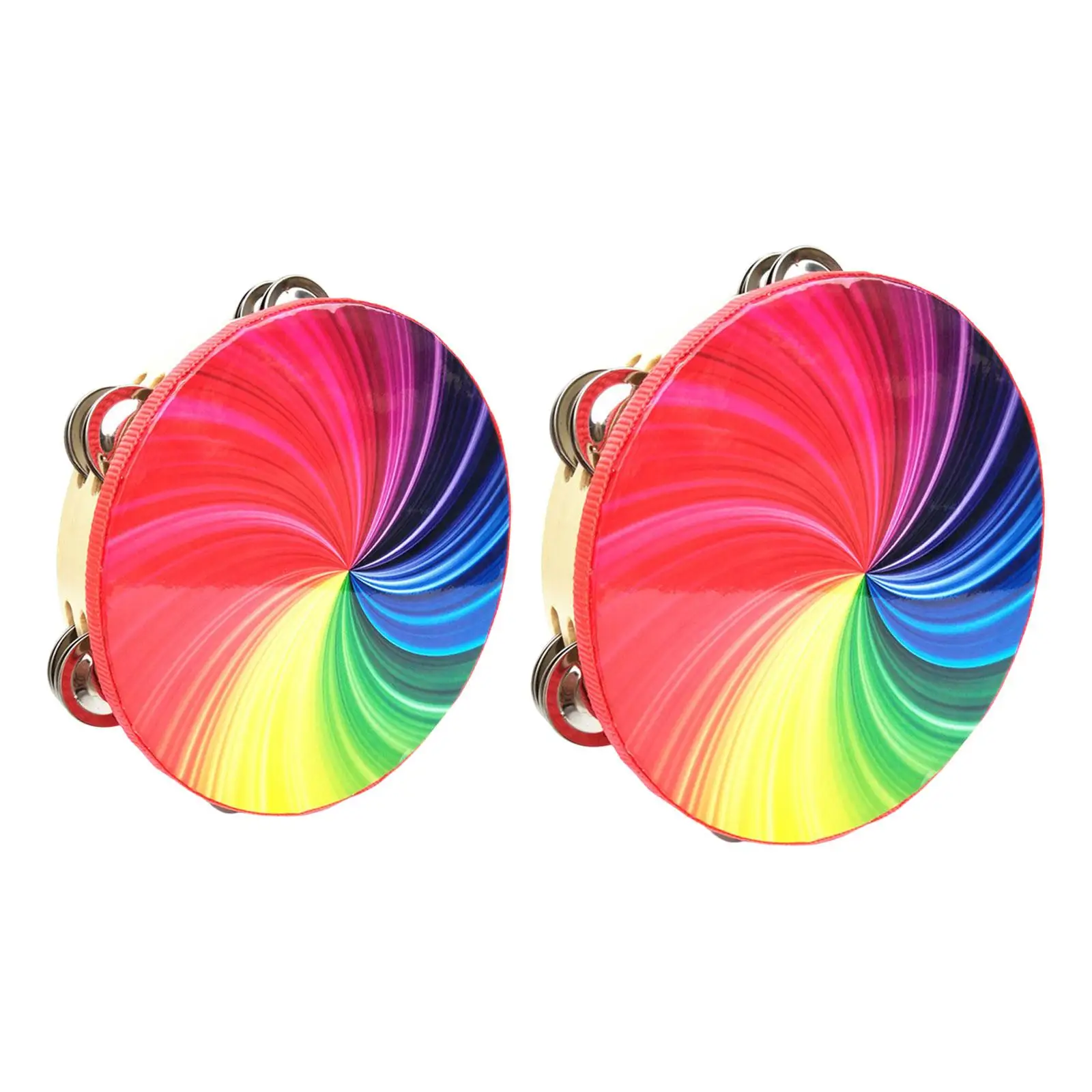 

Wooden Hand Drum Handheld Percussion Gift Tambourines for